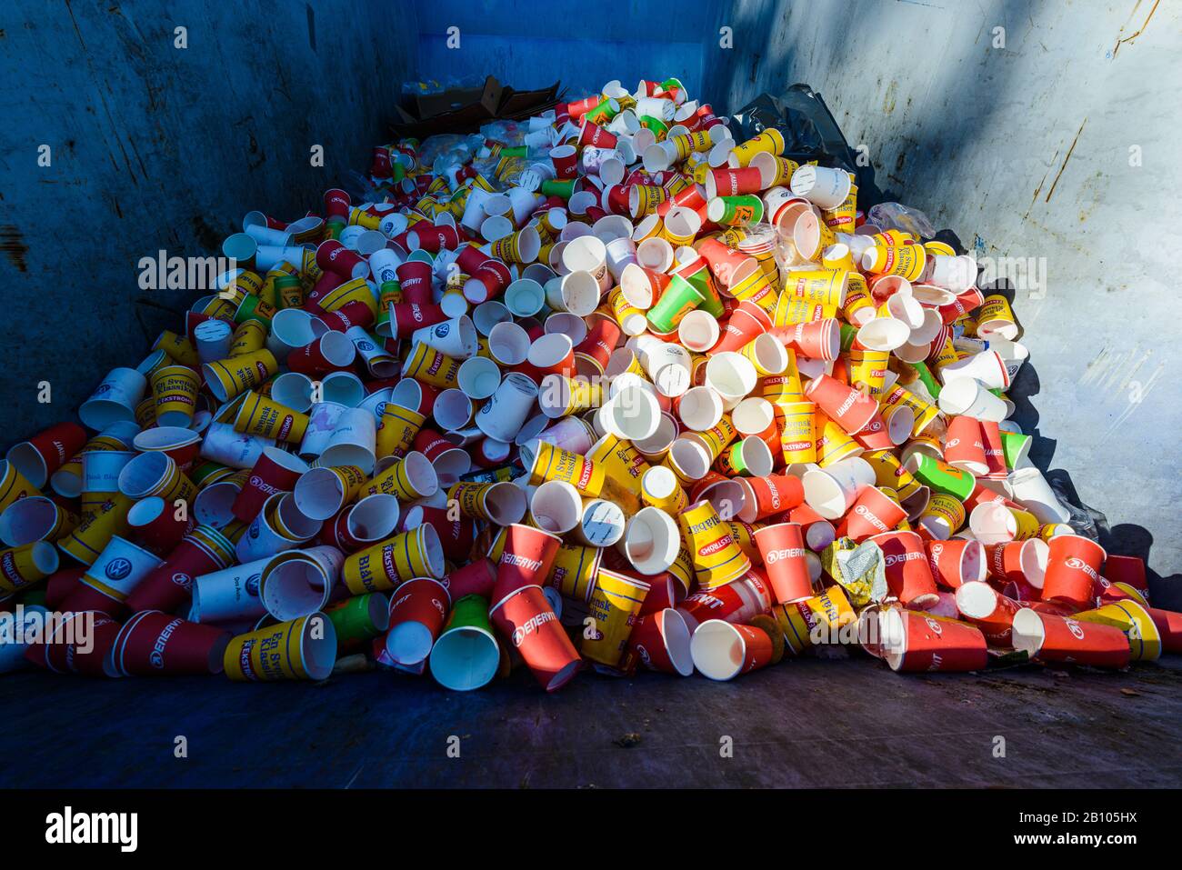 Used colorful disposable cups in waste Stock Photo Alamy