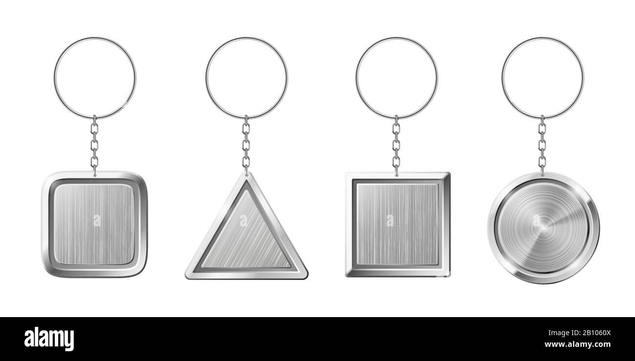 Key ring with silver pendant holder. Blank keychain with ring for keys