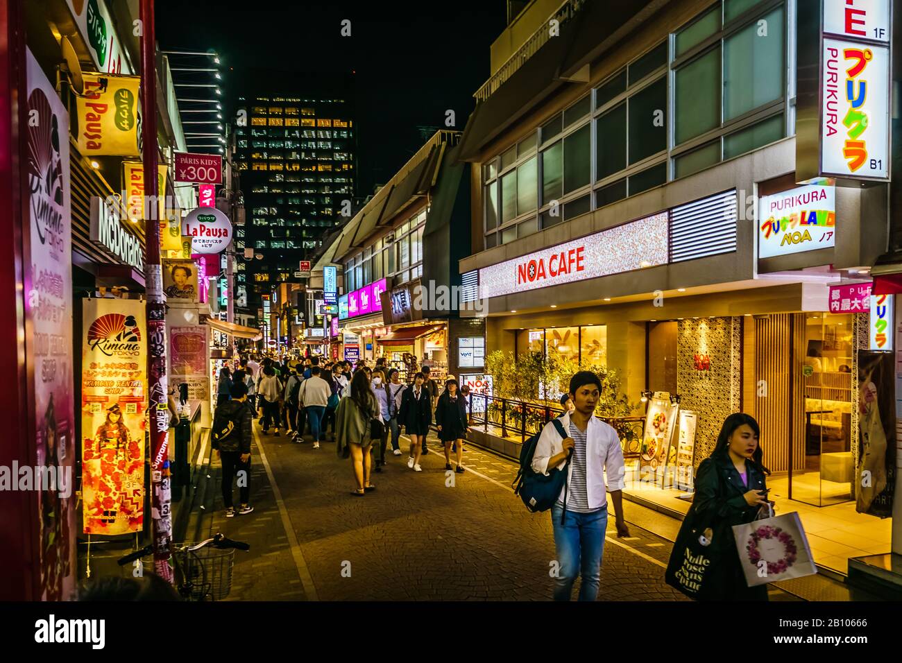 Harajuku's teenage culture at Takeshita Dori (Takeshita Street) and its side streets. Stock Photo