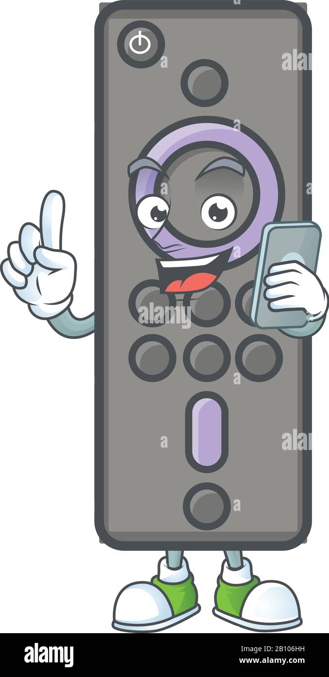 A picture of happy remote control TV speaking on the phone Stock Vector