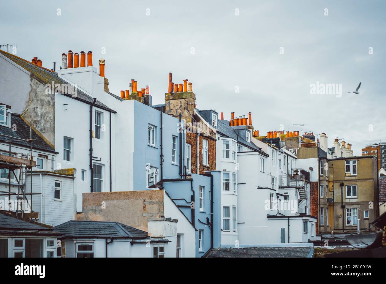 British architecture, facades, chimneys, Brighton, England Stock Photo