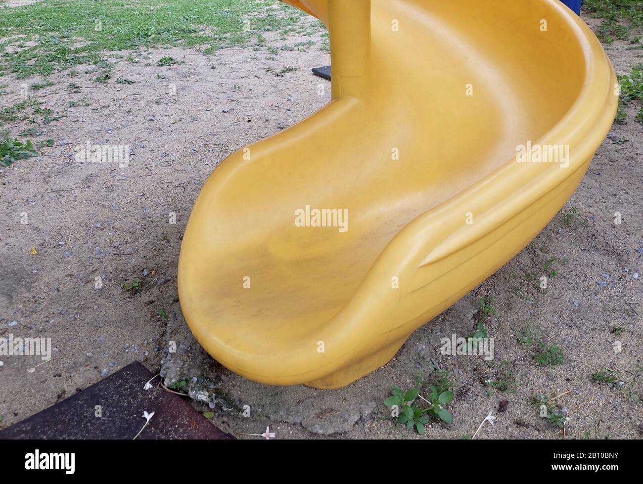 Children Playground, Close Up of Yellow Slide, Found in Parks, Schools