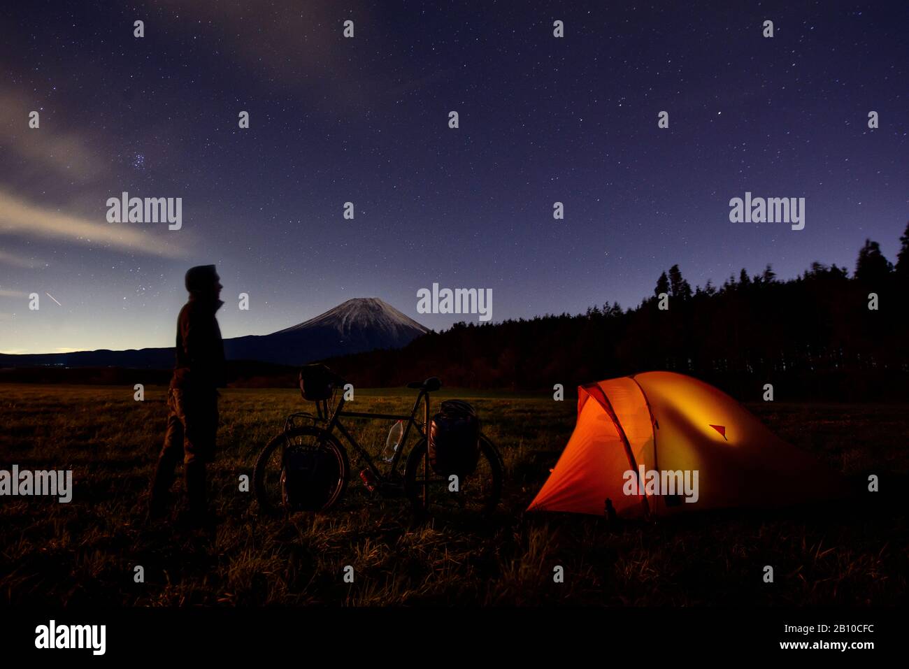 Camping near the volcano Fuji, Japan Stock Photo - Alamy