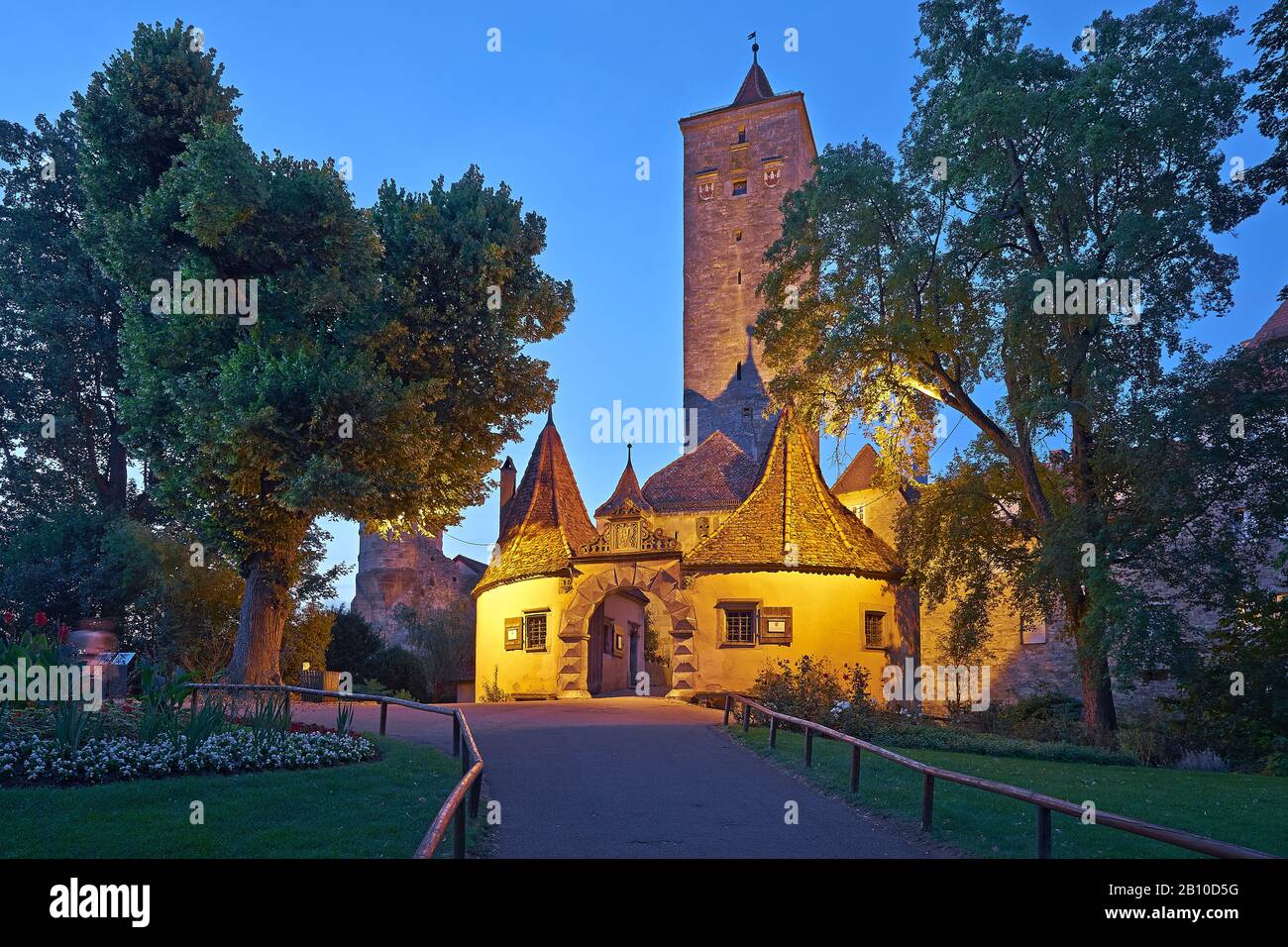 Castle gate at the castle garden in Rothenburg ob der Tauber, Middle