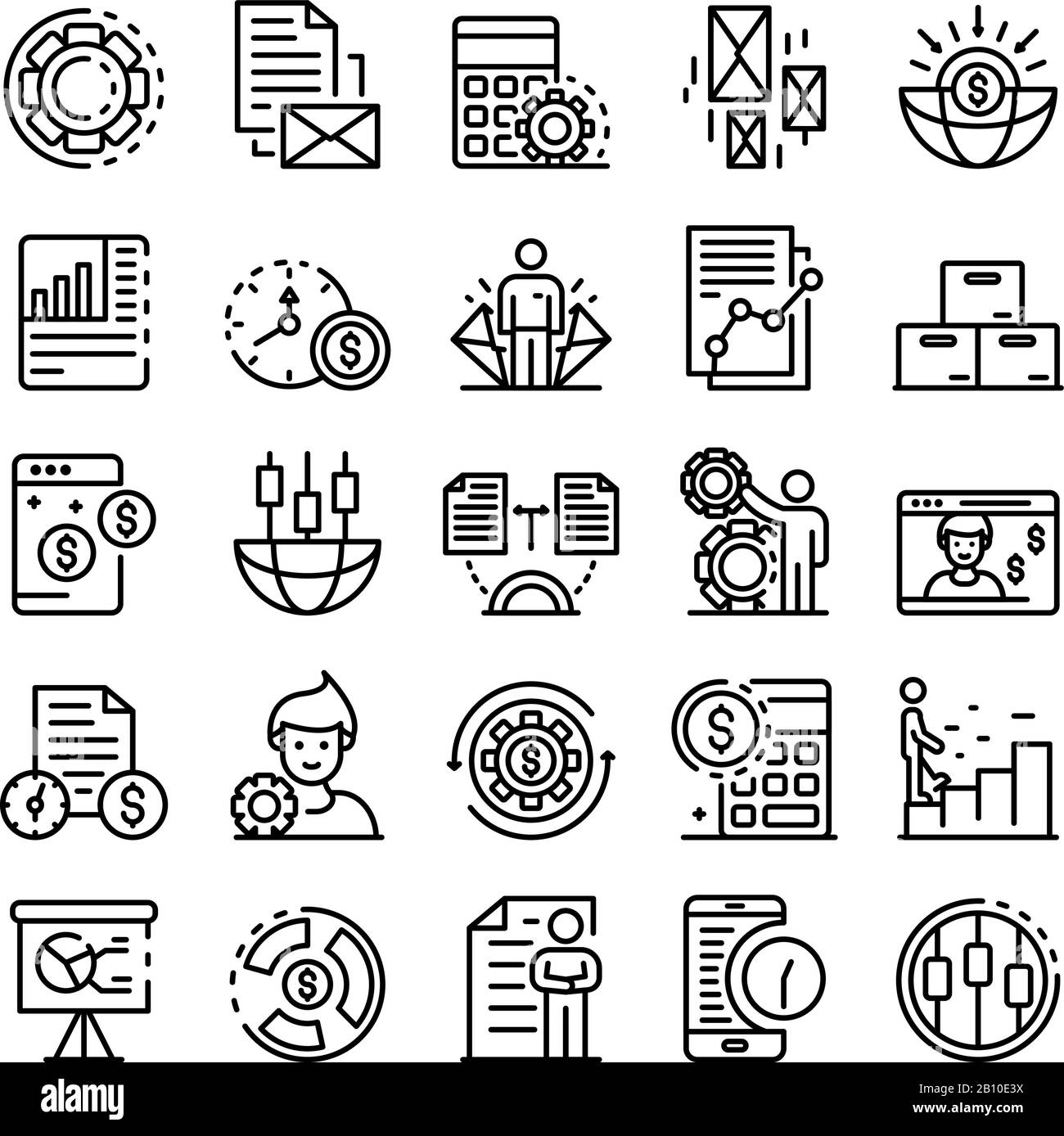 Estimator icons set, outline style Stock Vector Image & Art - Alamy
