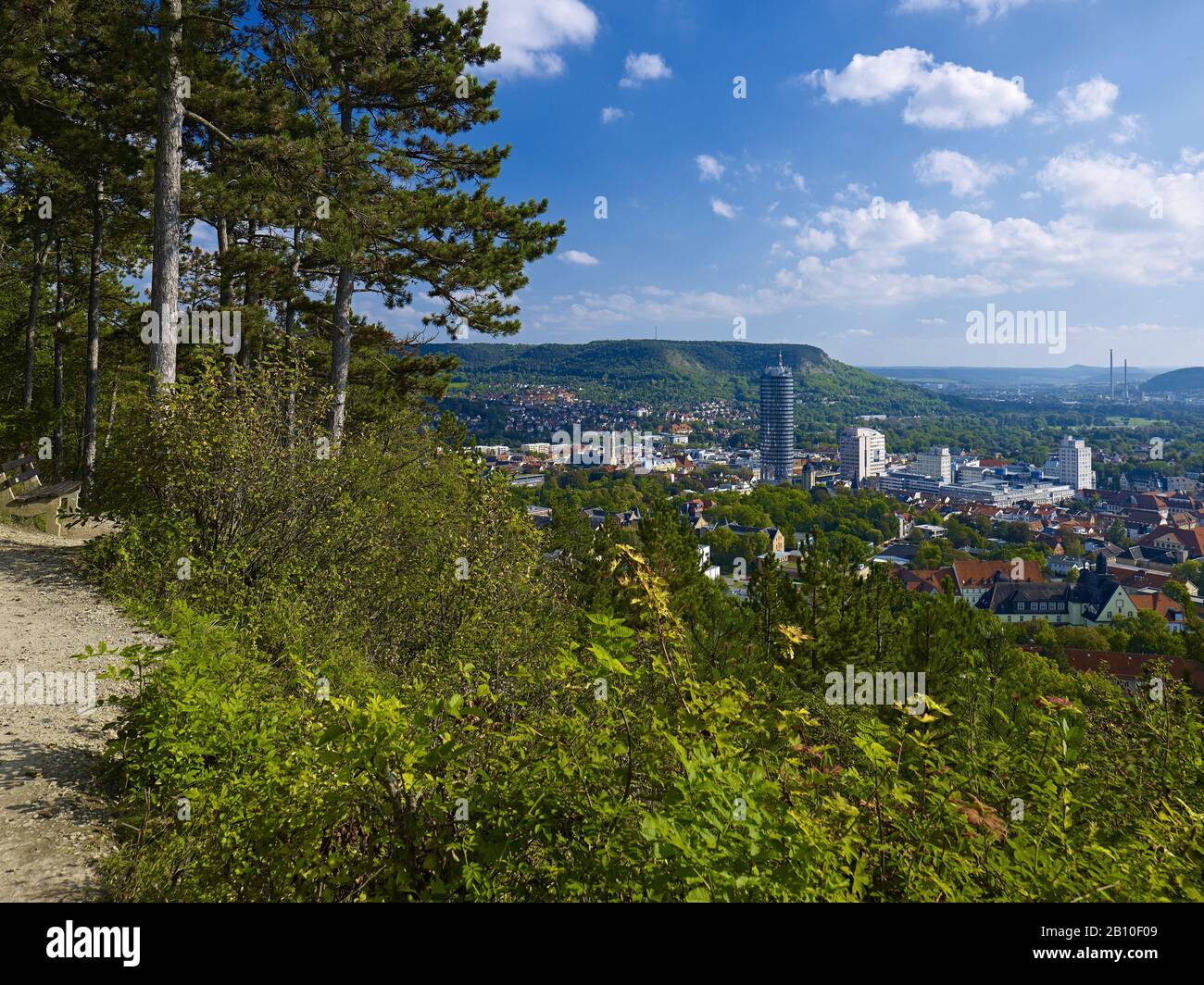View from the landgrave to Jena, Thuringia, Germany Stock Photo