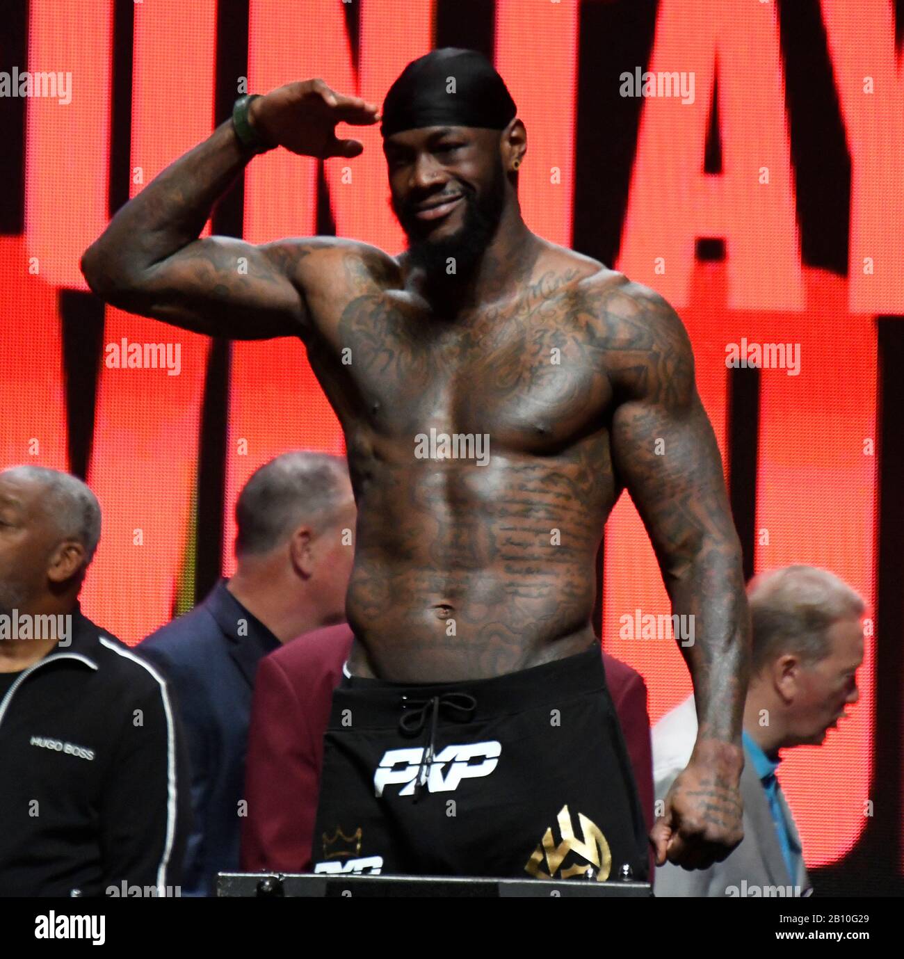 Las Vegas Nv February 21 Deontay Wilder As He Weighs In At 231 Pounds At Todays Weigh In At Mgm Grand Hotel On Friday February 21 2020 Deontay Wilder Will Be Fighting