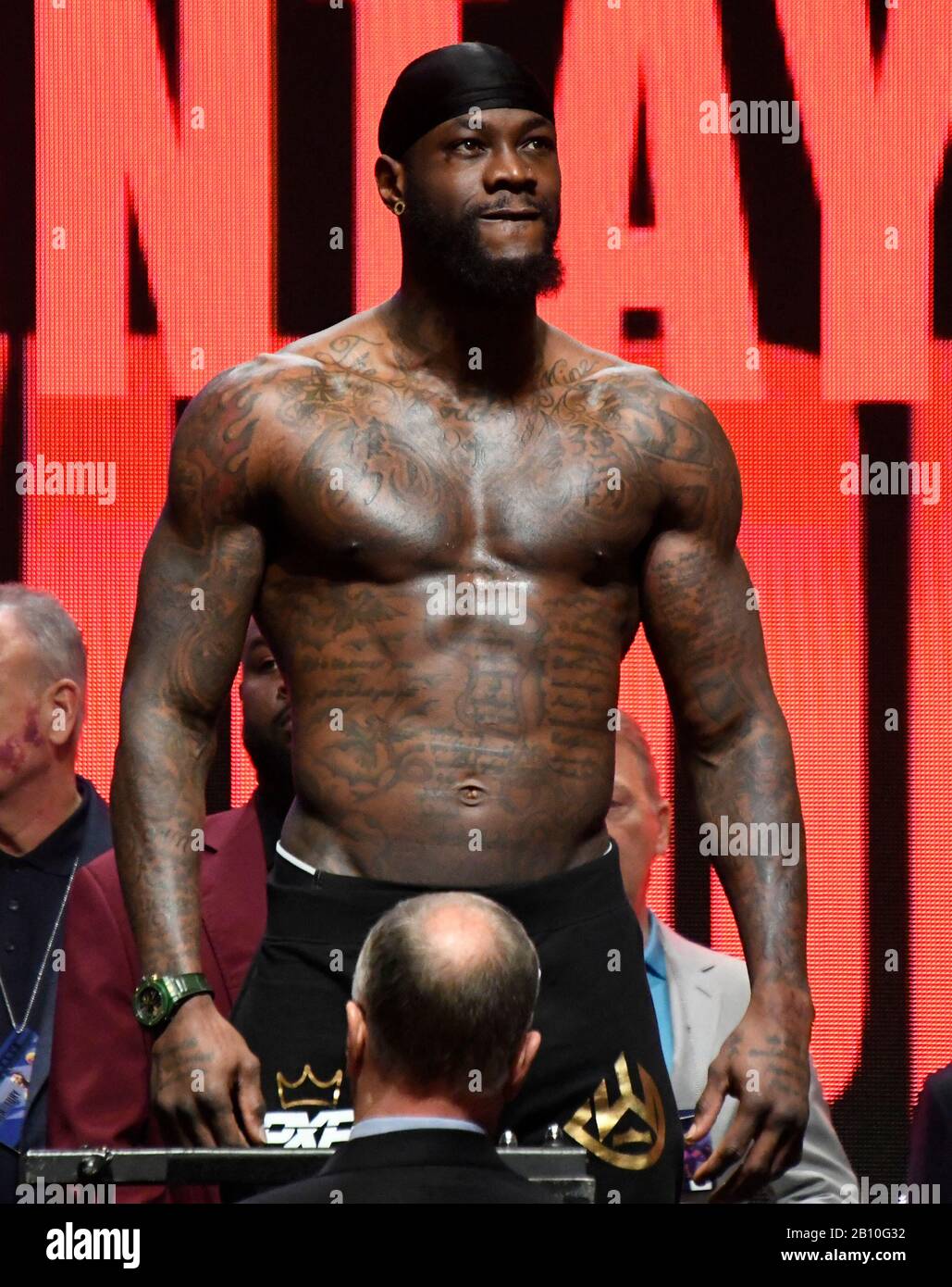 Las Vegas Nv February 21 Deontay Wilder As He Weighs In At 231 Pounds At Todays Weigh In At Mgm Grand Hotel On Friday February 21 2020 Deontay Wilder Will Be Fighting