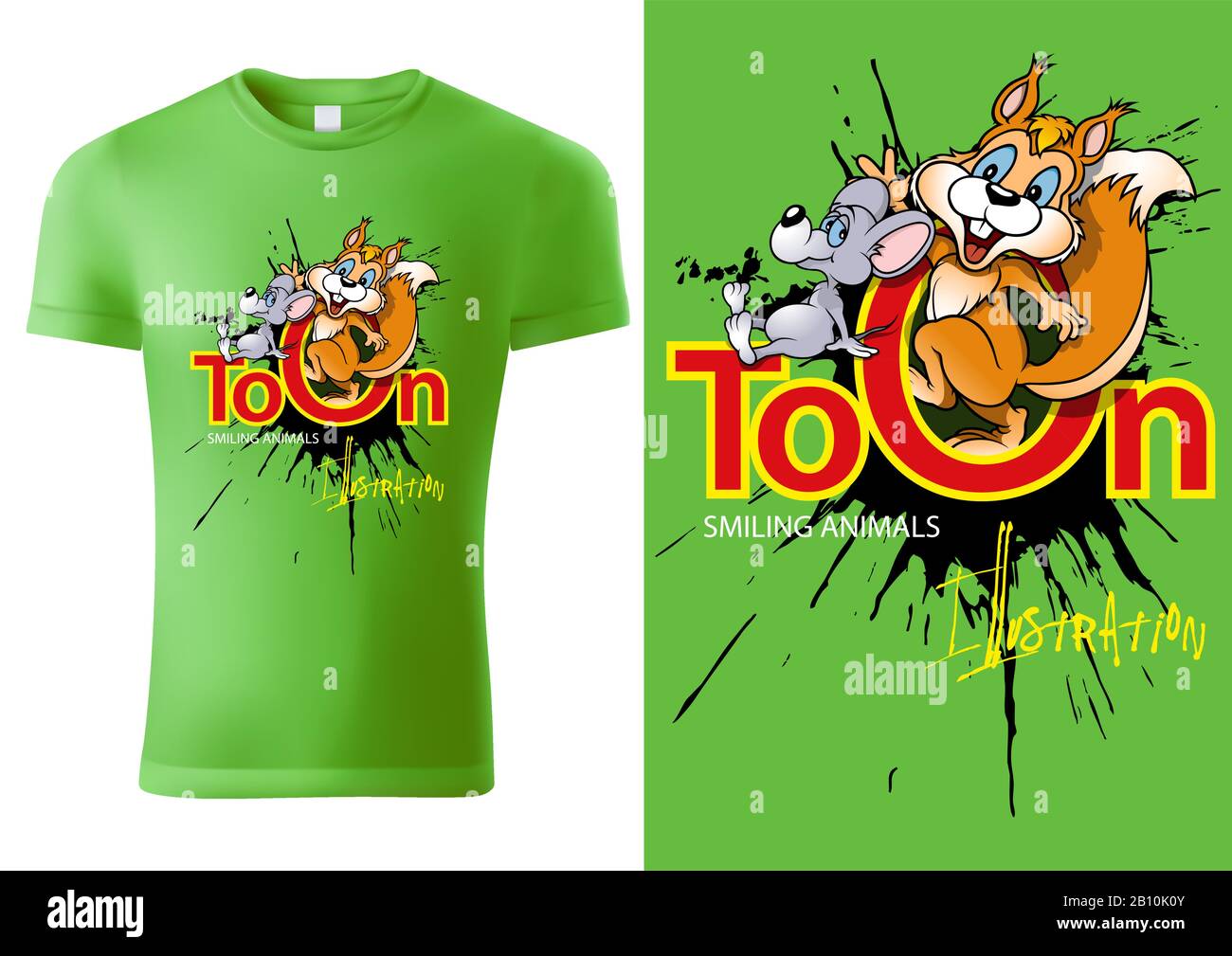 Child Tshirt Design with Cartoon Squirrel Stock Vector Image & Art Alamy