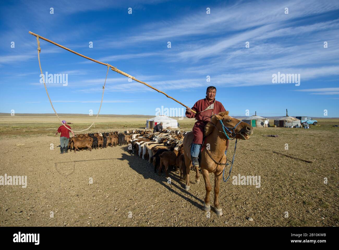 Mongolian nomad of the Gobi Desert, Mongolia Stock Photo - Alamy