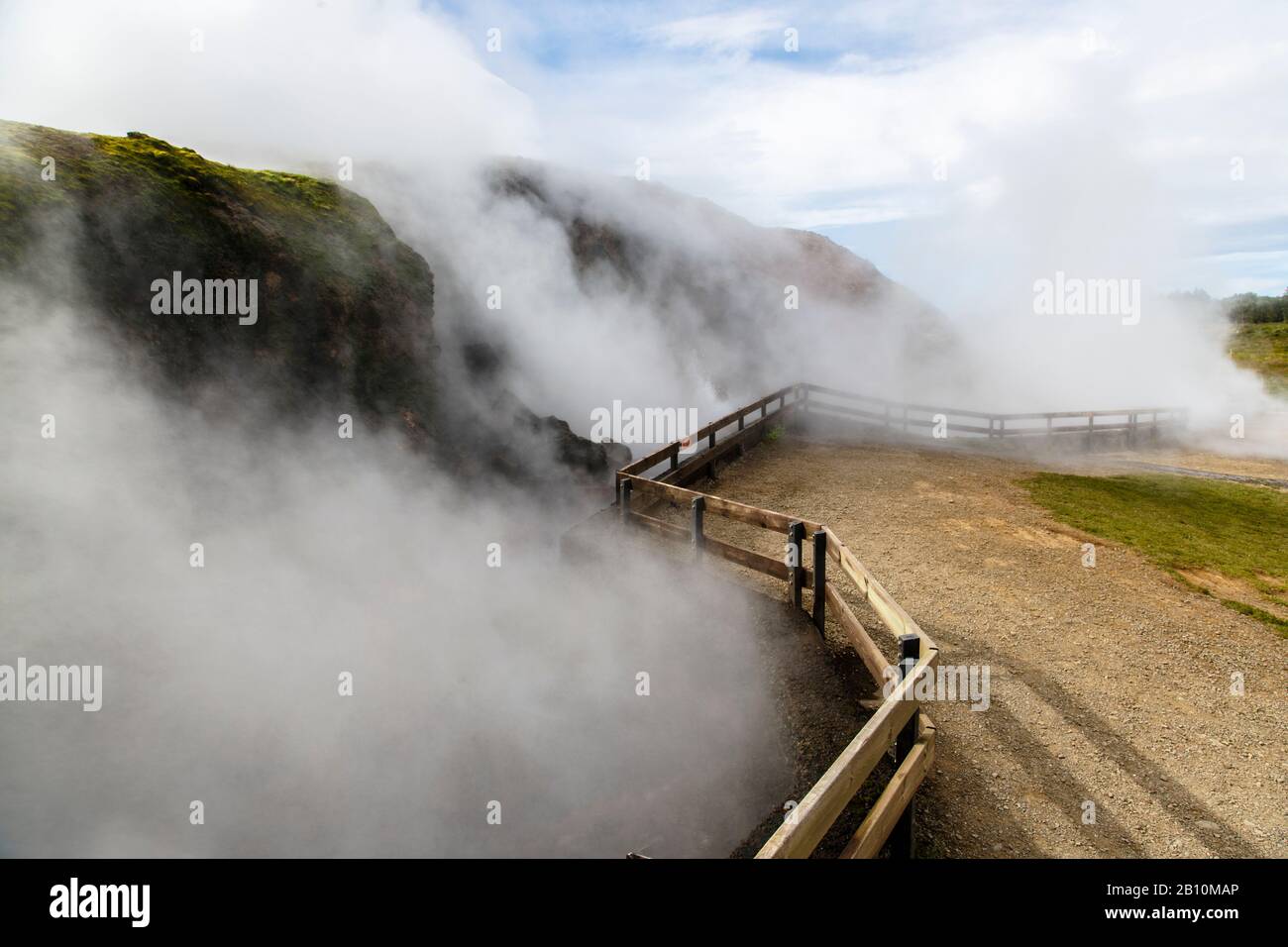 Deildartunguhver, hot springs in the Reykholtsdalur valley, Iceland Stock Photo