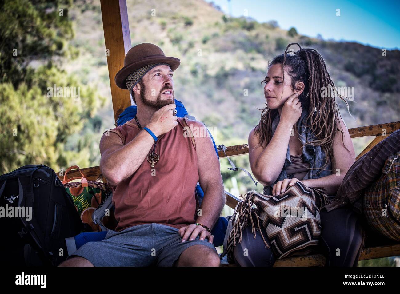 Hippies at San Marcos la laguna - Guatemala Stock Photo