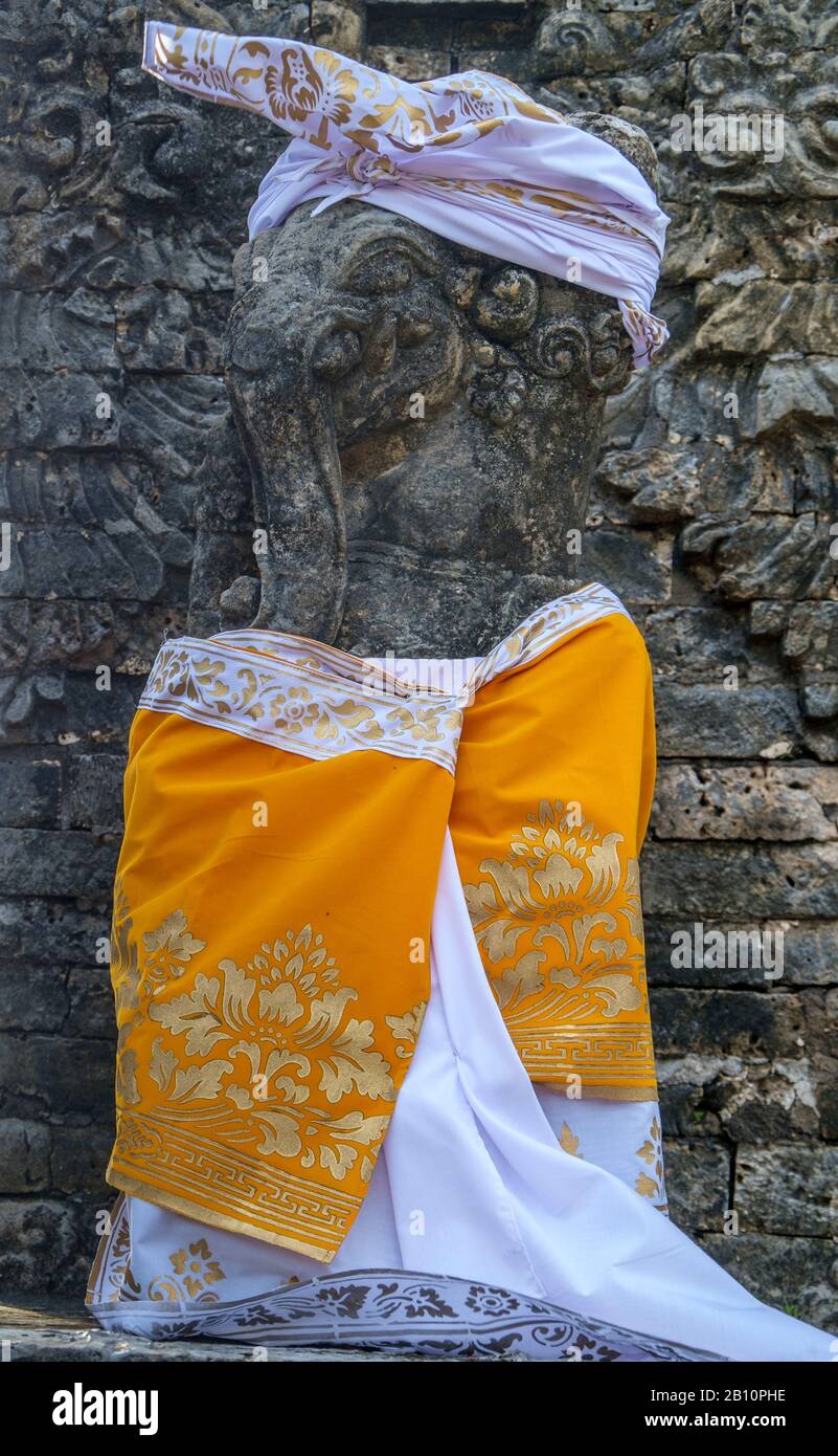 Elephant statue, Uluwatu Temple, Pecatu, Bali, Indonesia, Asia Stock Photo