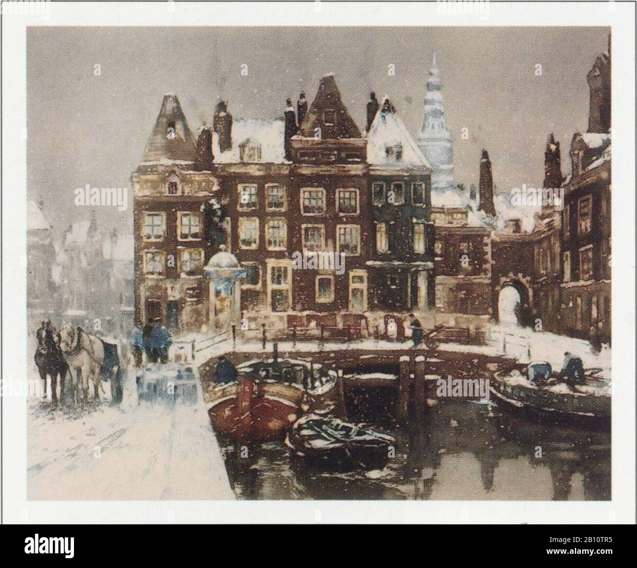 Amsterdam  dam - Illustration by Henri Cassiers (1858 - 1944) Stock Photo