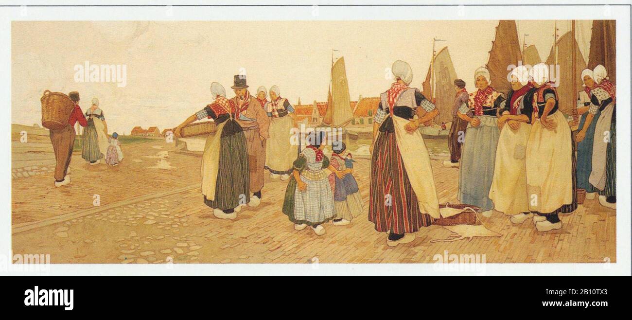 Bunschoten -  - Illustration by Henri Cassiers (1858 - 1944) Stock Photo
