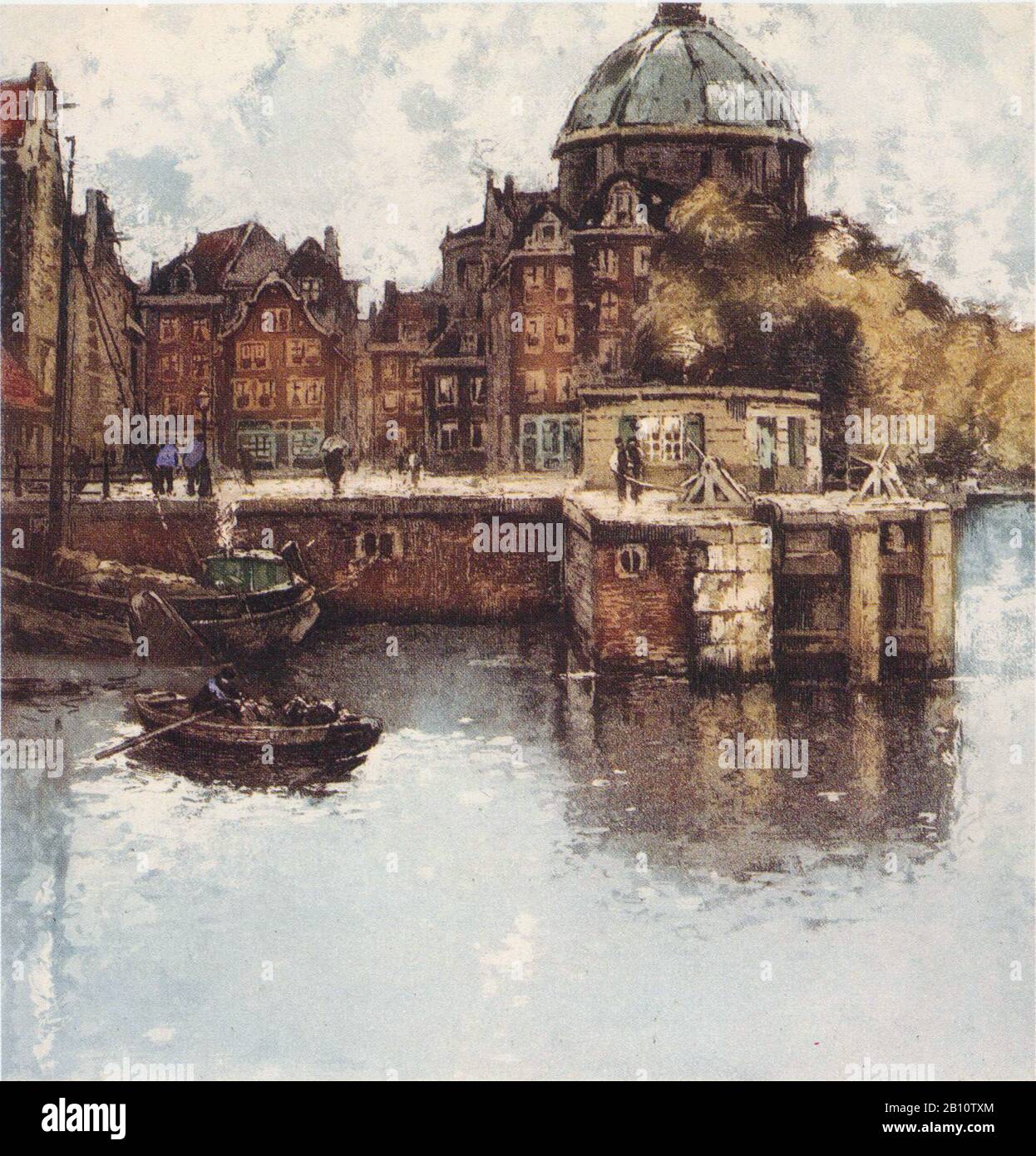 Amsterdam singel - Illustration by Henri Cassiers (1858 - 1944) Stock Photo