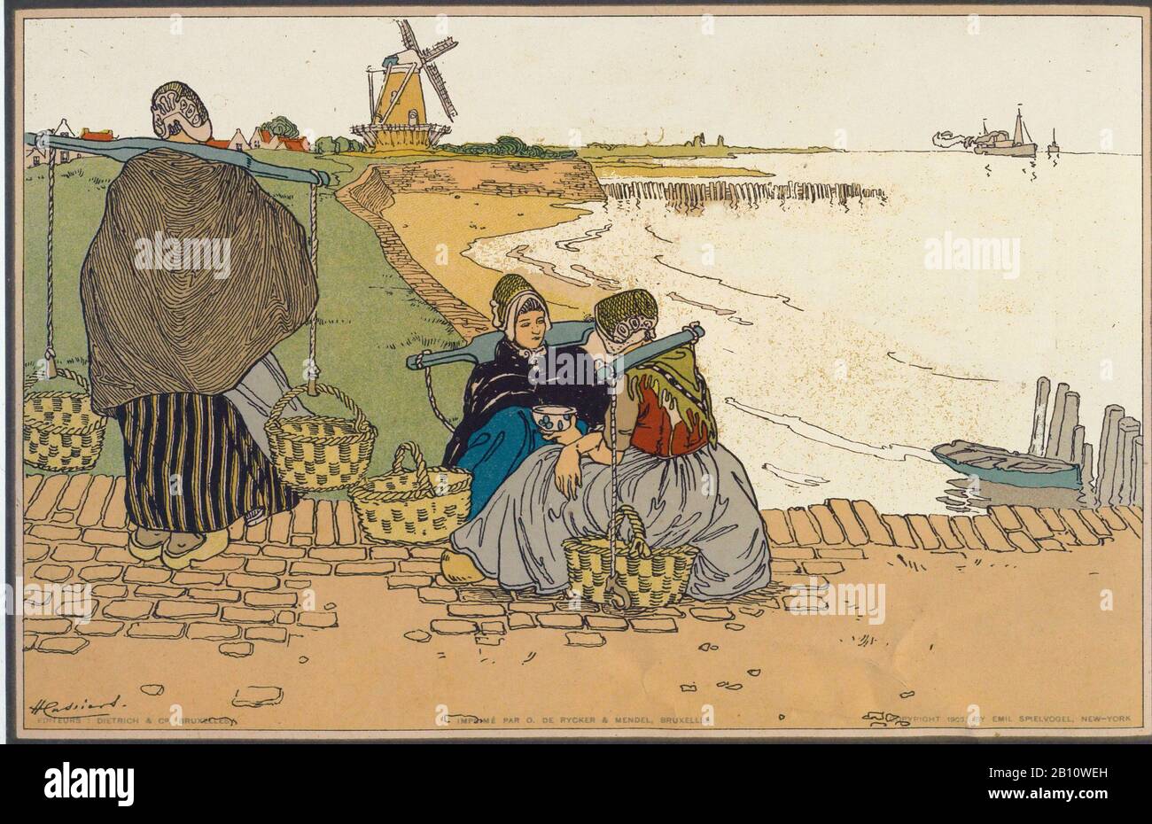 Prent cassiers 1903 -  - Illustration by Henri Cassiers (1858 - 1944) Stock Photo