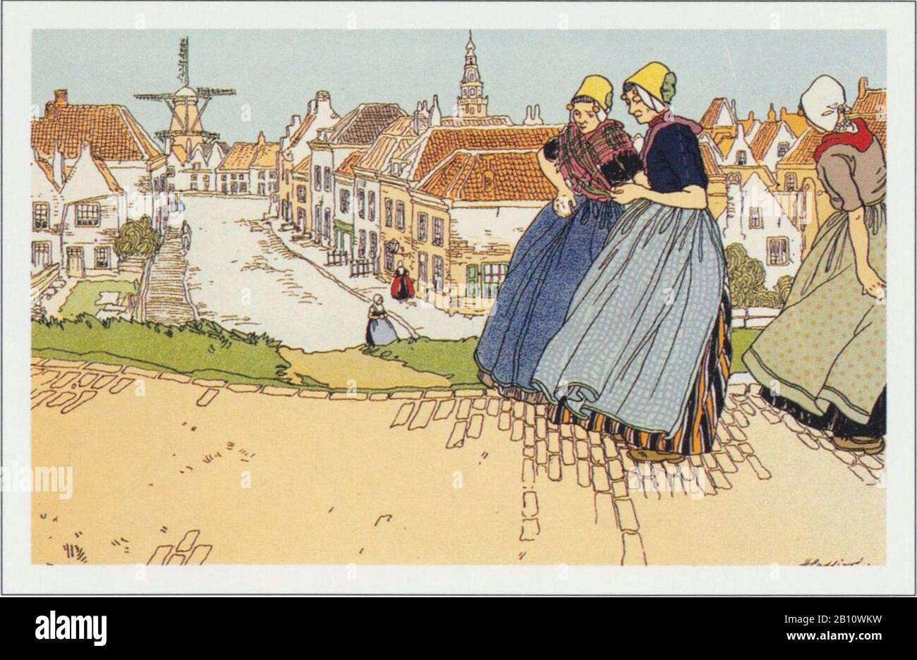 Vlissingen - Illustration by Henri Cassiers (1858 - 1944) Stock Photo