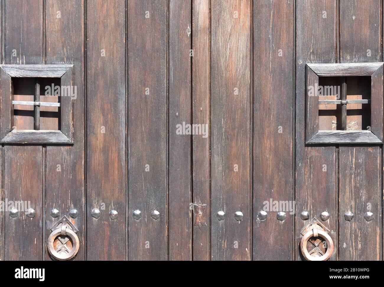 Old wooden door with lock Stock Photo - Alamy