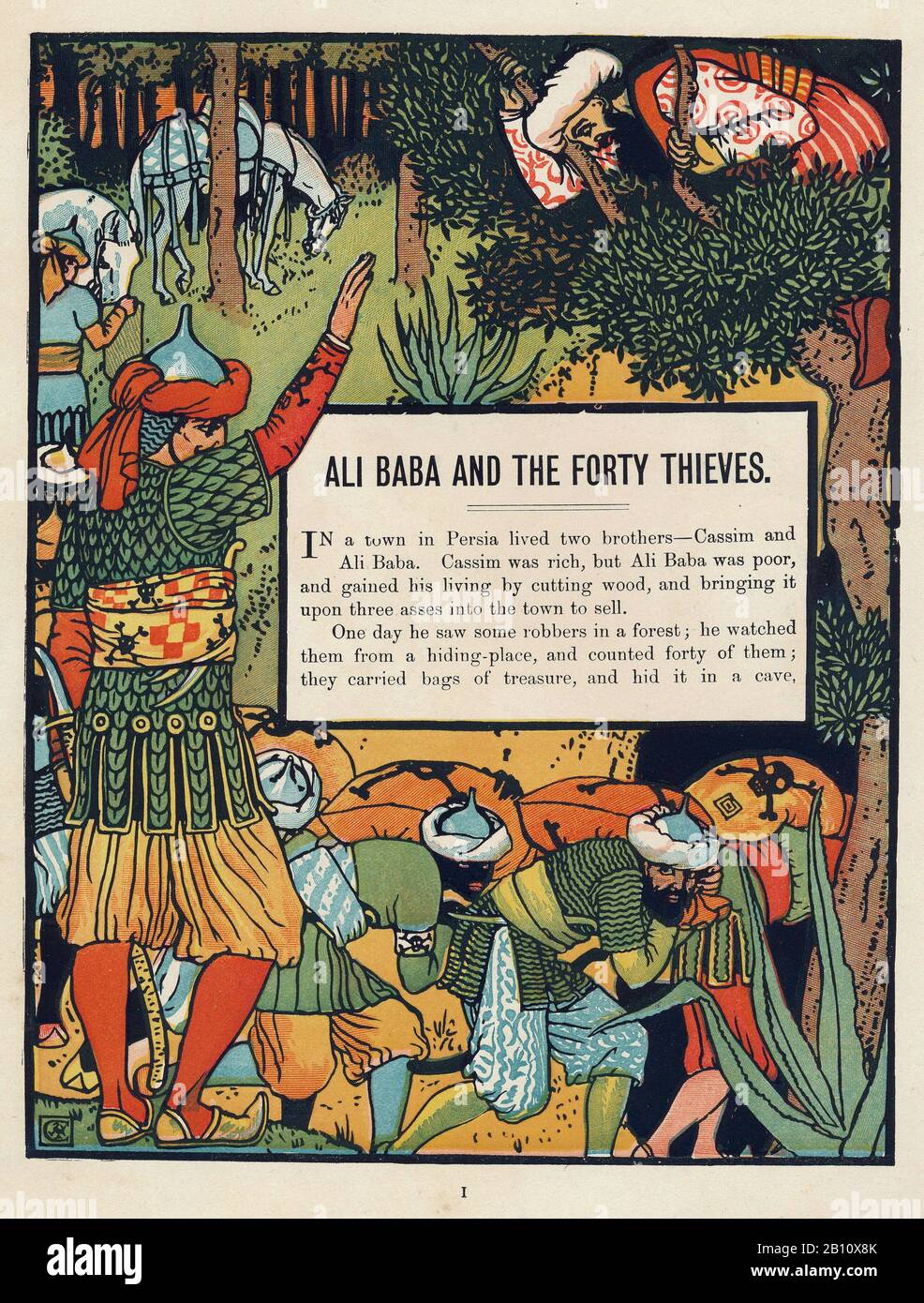 The 40 thieves 1874 - Illustration by Walter Cane (1845 - 1915) Stock Photo