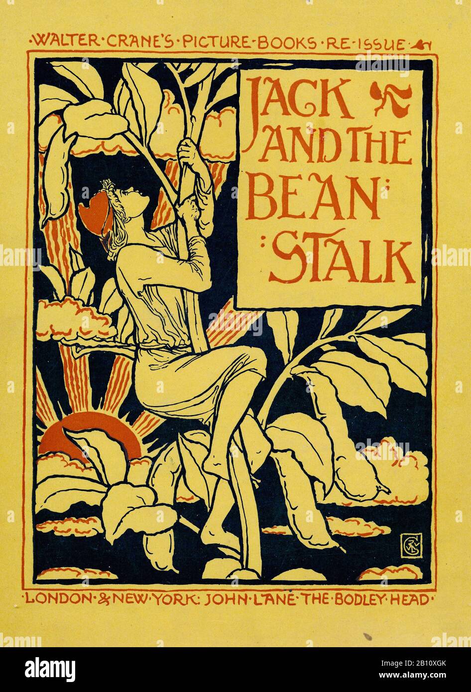 Jack and the bean stalk cover - Illustration by Walter Cane (1845 - 1915) Stock Photo