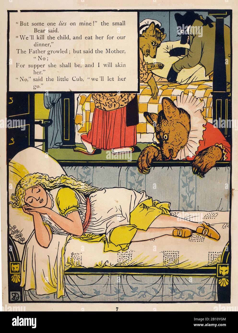 The three bears picture book  - 1874 -  Illustration by Walter Cane (1845 - 1915) Stock Photo
