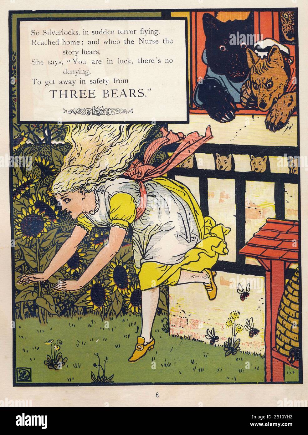 The three bears picture book  - 1874 -   Illustration by Walter Cane (1845 - 1915) Stock Photo