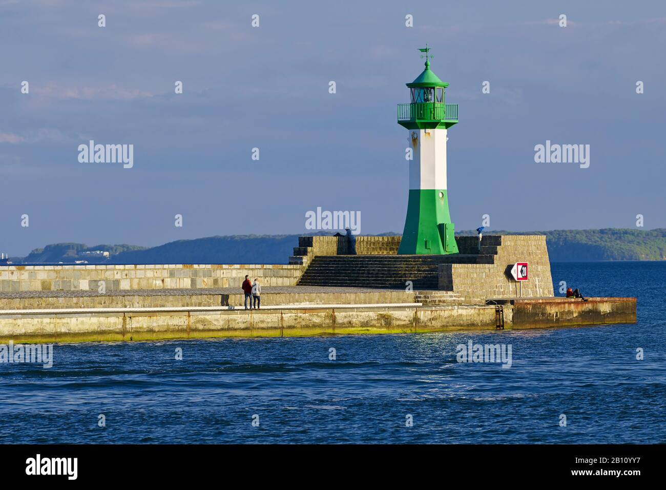 Lighthouse at the port in Sassnitz, Rügen, Mecklenburg-West Pomerania, Germany Stock Photo