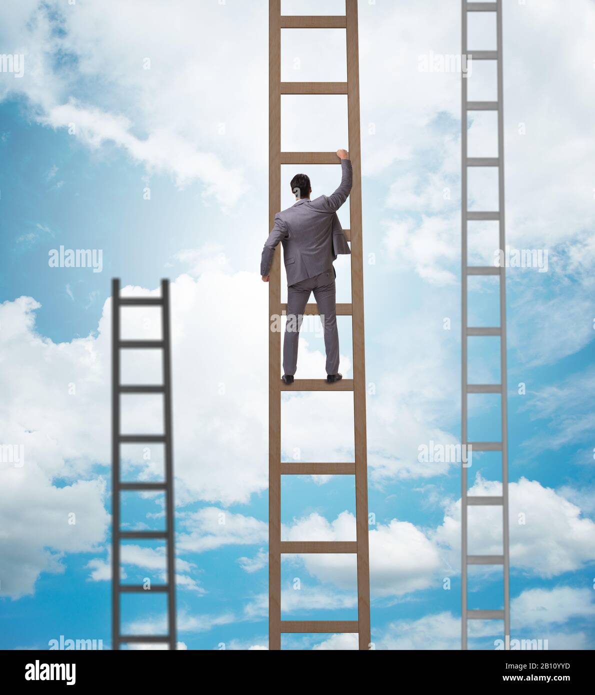 The young businessman climbing career ladder Stock Photo - Alamy