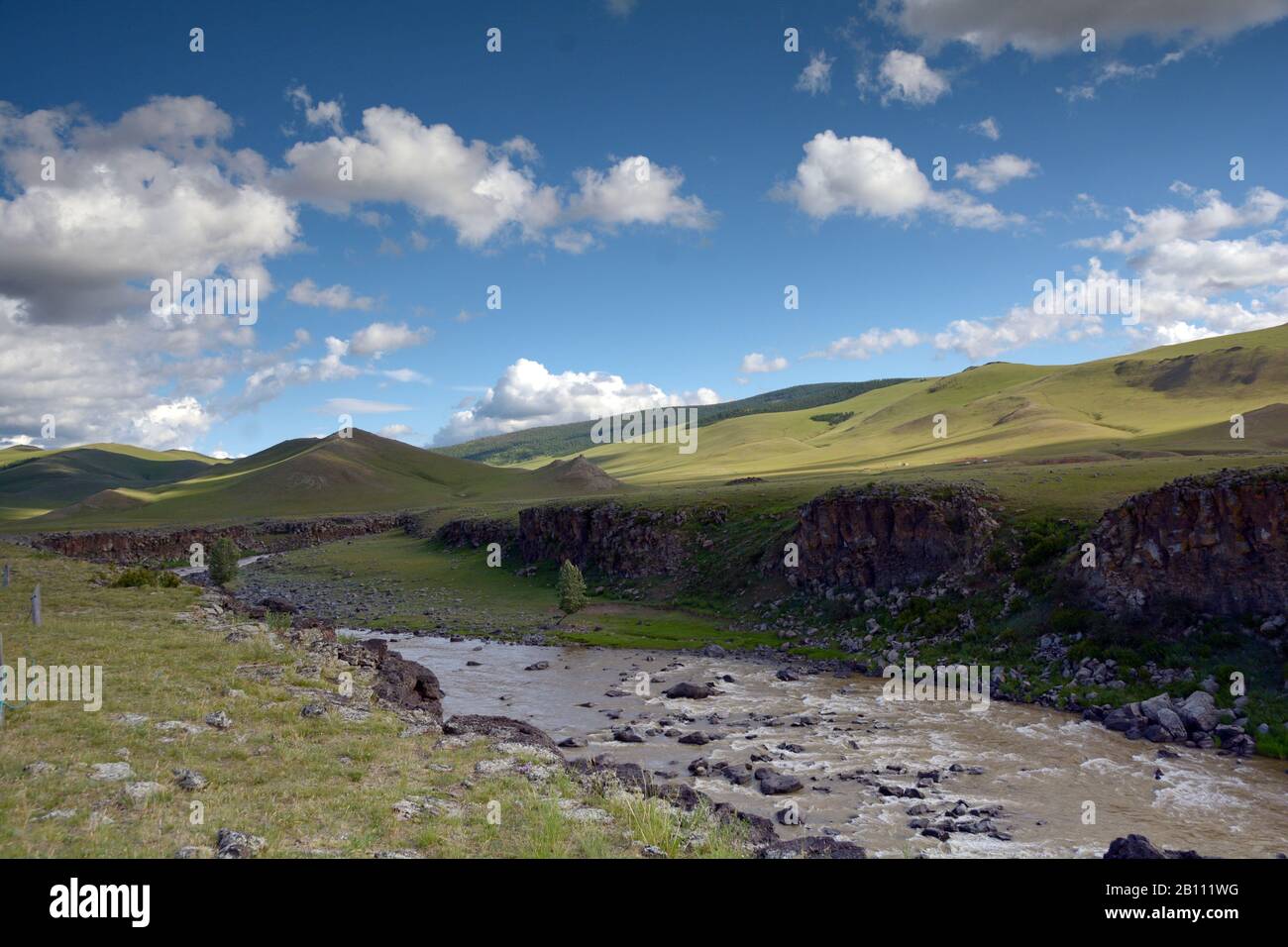 Fluss in der Mongolei Stock Photo