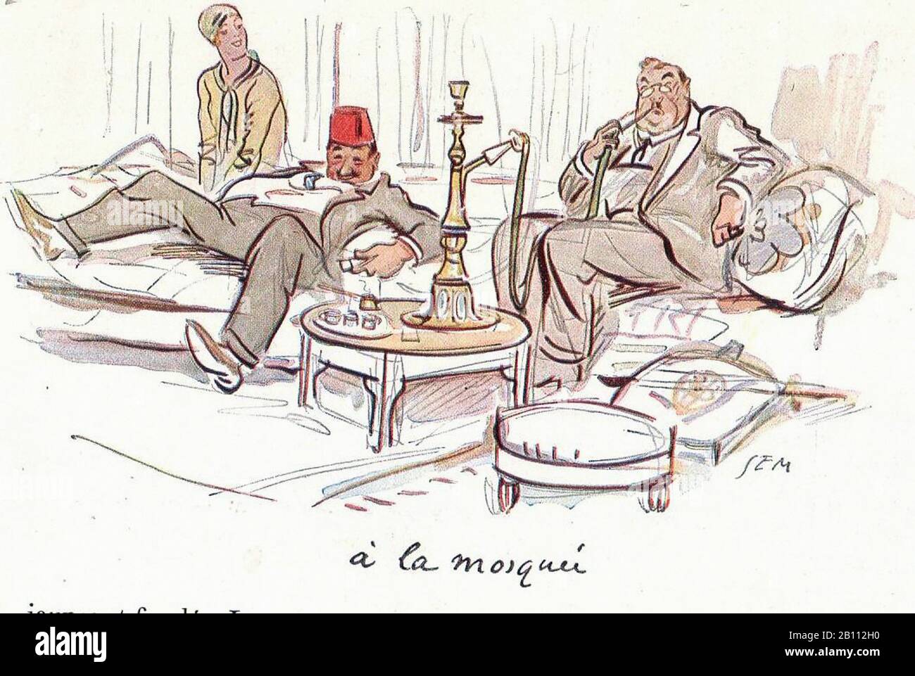 A la mosquée -  Illustration by SEM (Georges Goursat 1863–1934) Stock Photo