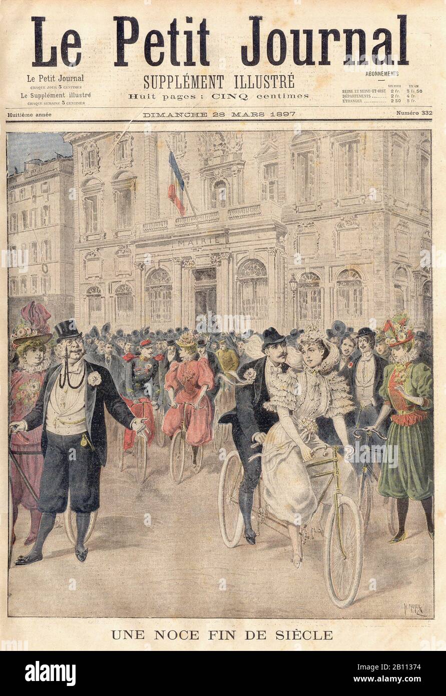 UNE NOCE FIN DE SIÈCLE - In 'Le Petit Journal' French Illustrated newspaper - 1897 Stock Photo