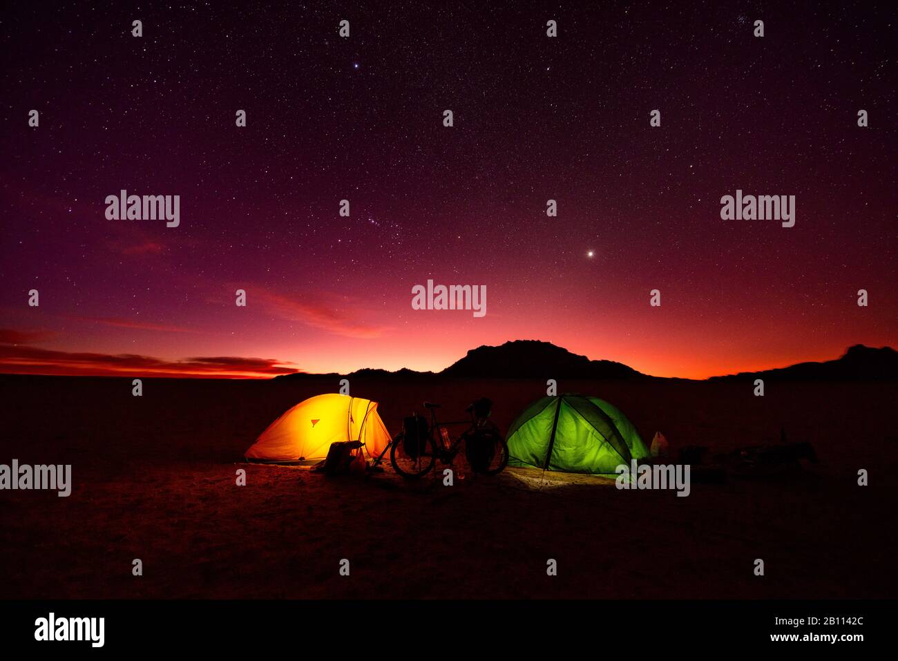 Camping in the Namib Desert, Namibia Stock Photo