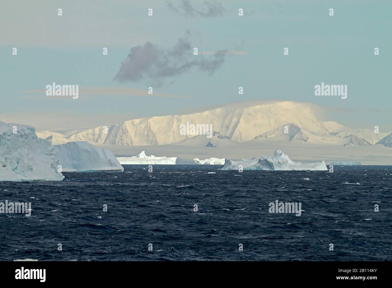 icebergs and coastal scenery at the Weddell Sea, Antarctica, Weddell Sea Stock Photo