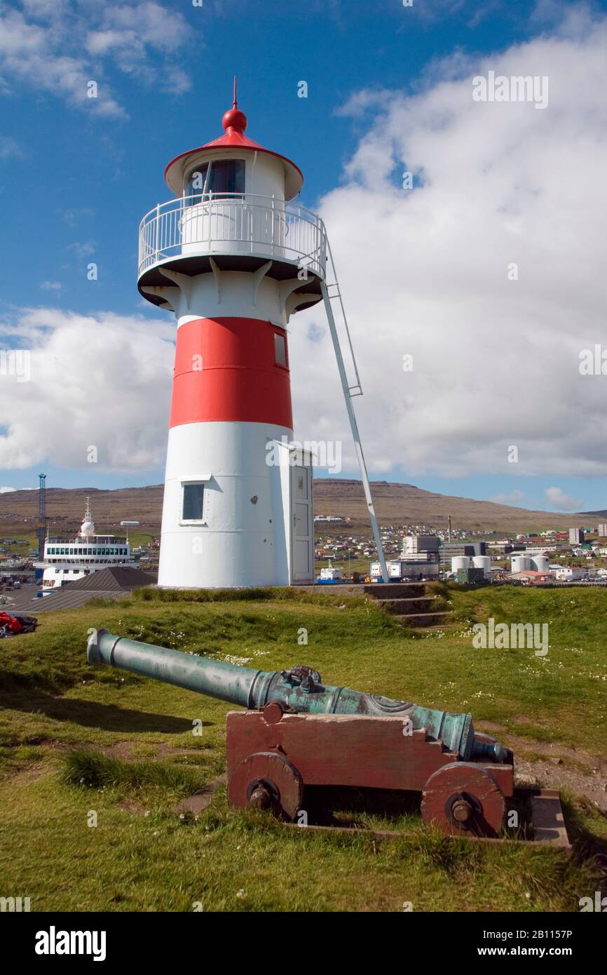 lighthouse of Torshavn, Denmark, Faroe Islands, Thorshaven Stock Photo