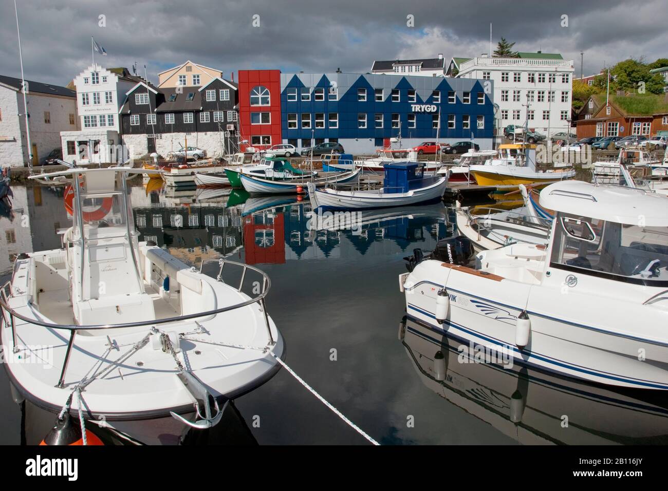 harbour of Thorshaven, Denmark, Faroe Islands, Thorshaven Stock Photo
