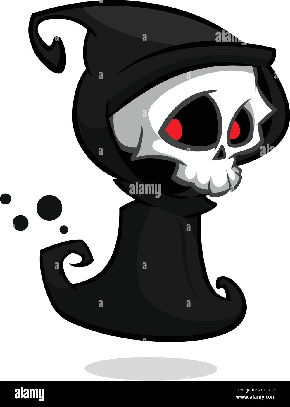 Grim reaper cartoon character isolated on a white background. Halloween ...