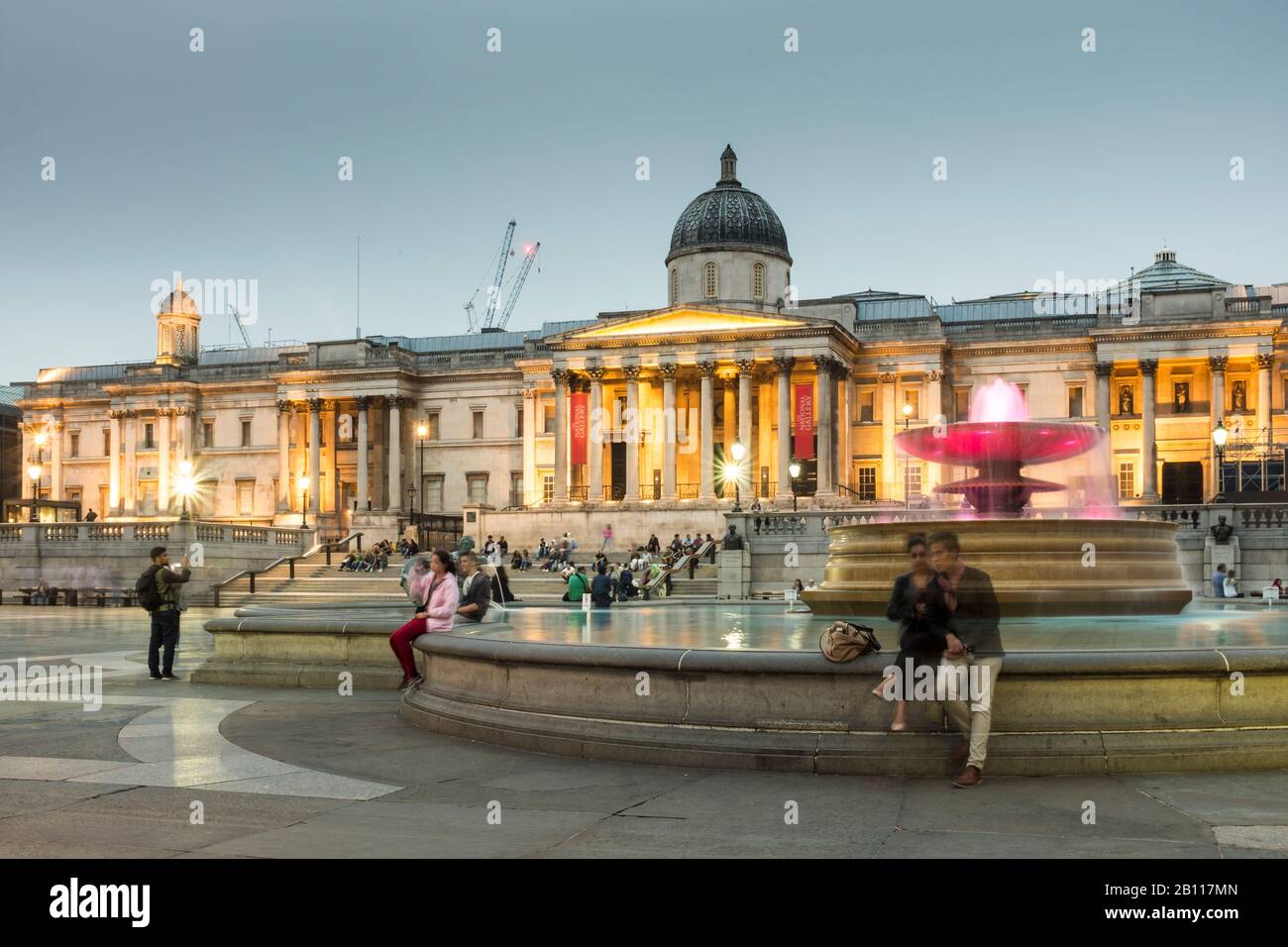 National Gallery in Trafalgar Square, London, UK Stock Photo