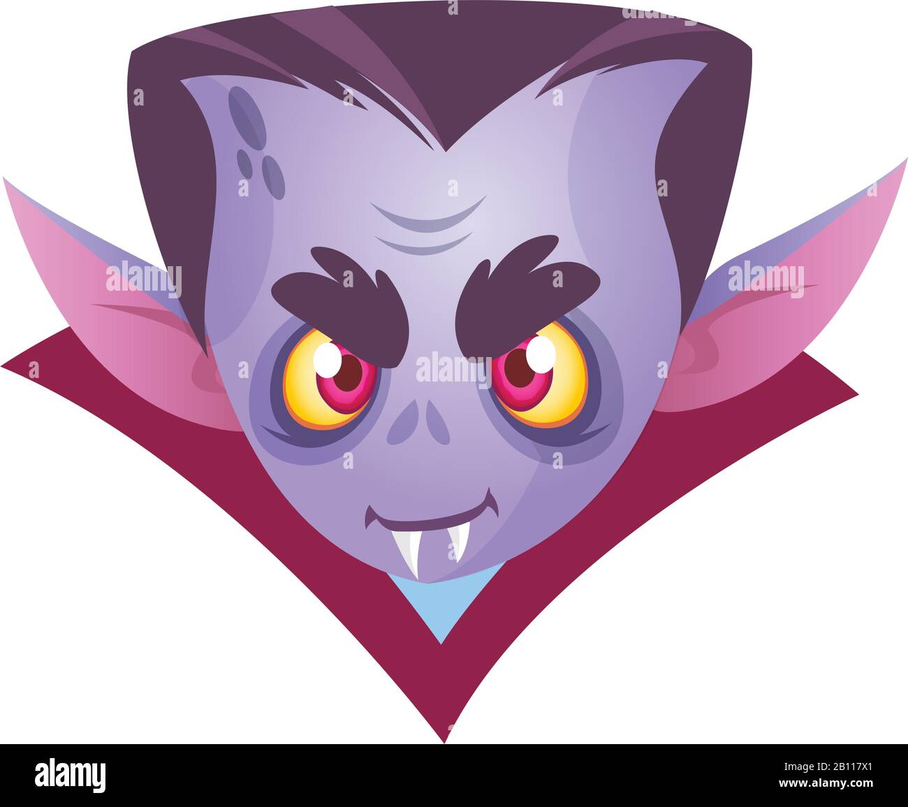 Vampire Face Colored Vector Icon. Halloween dracula head Stock Vector Image  & Art - Alamy