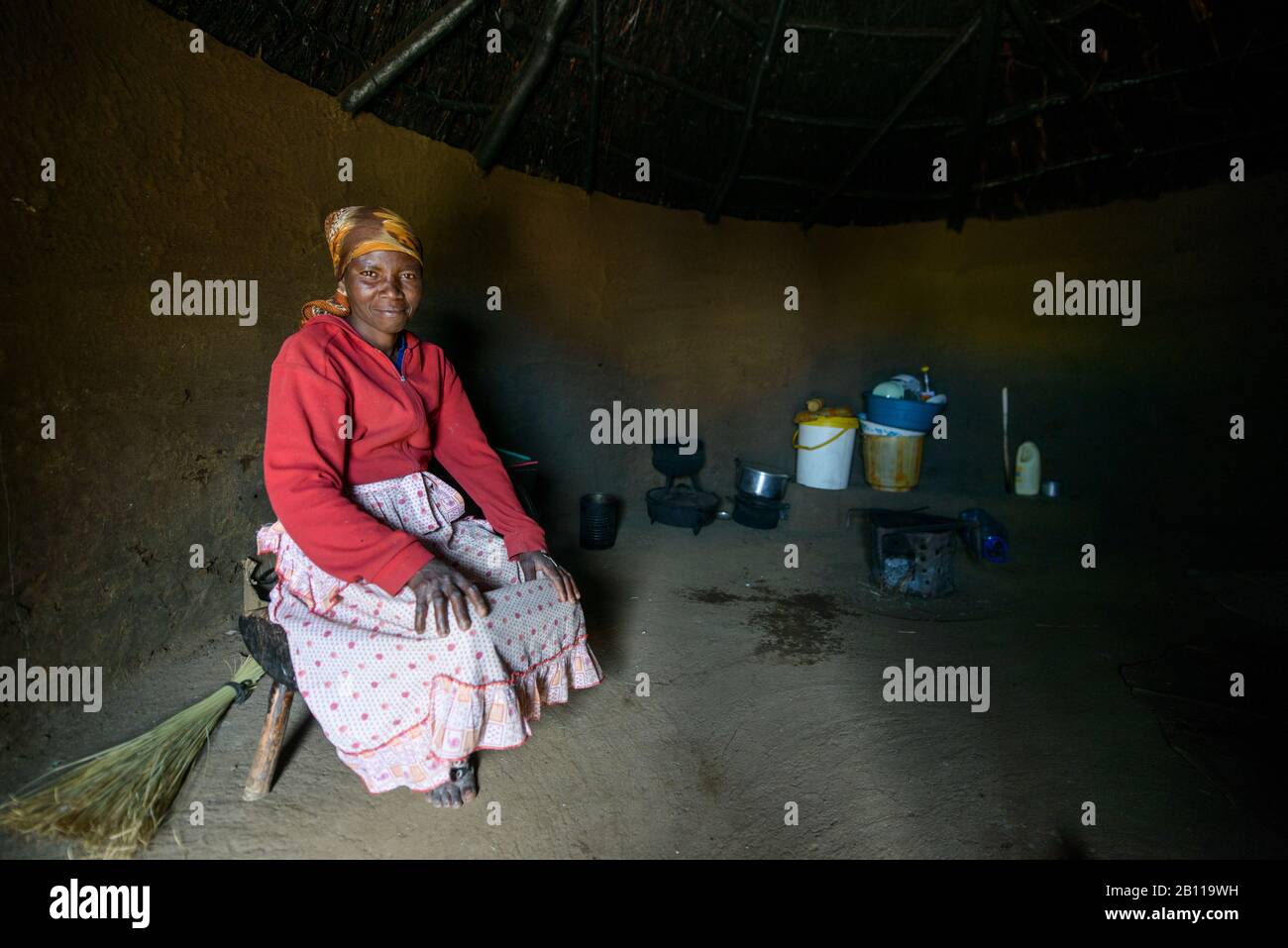 Basotho woman, Lesotho, Africa Stock Photo