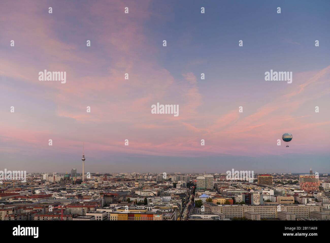 Skyline Berlin, view from the Kollhoff Tower, Potdamer Platz, Berlin, Germany Stock Photo