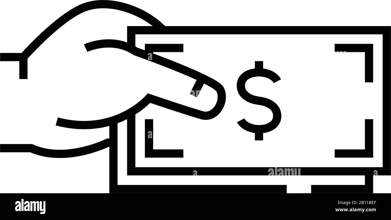 Bribe line icon, concept sign, outline vector illustration, linear ...