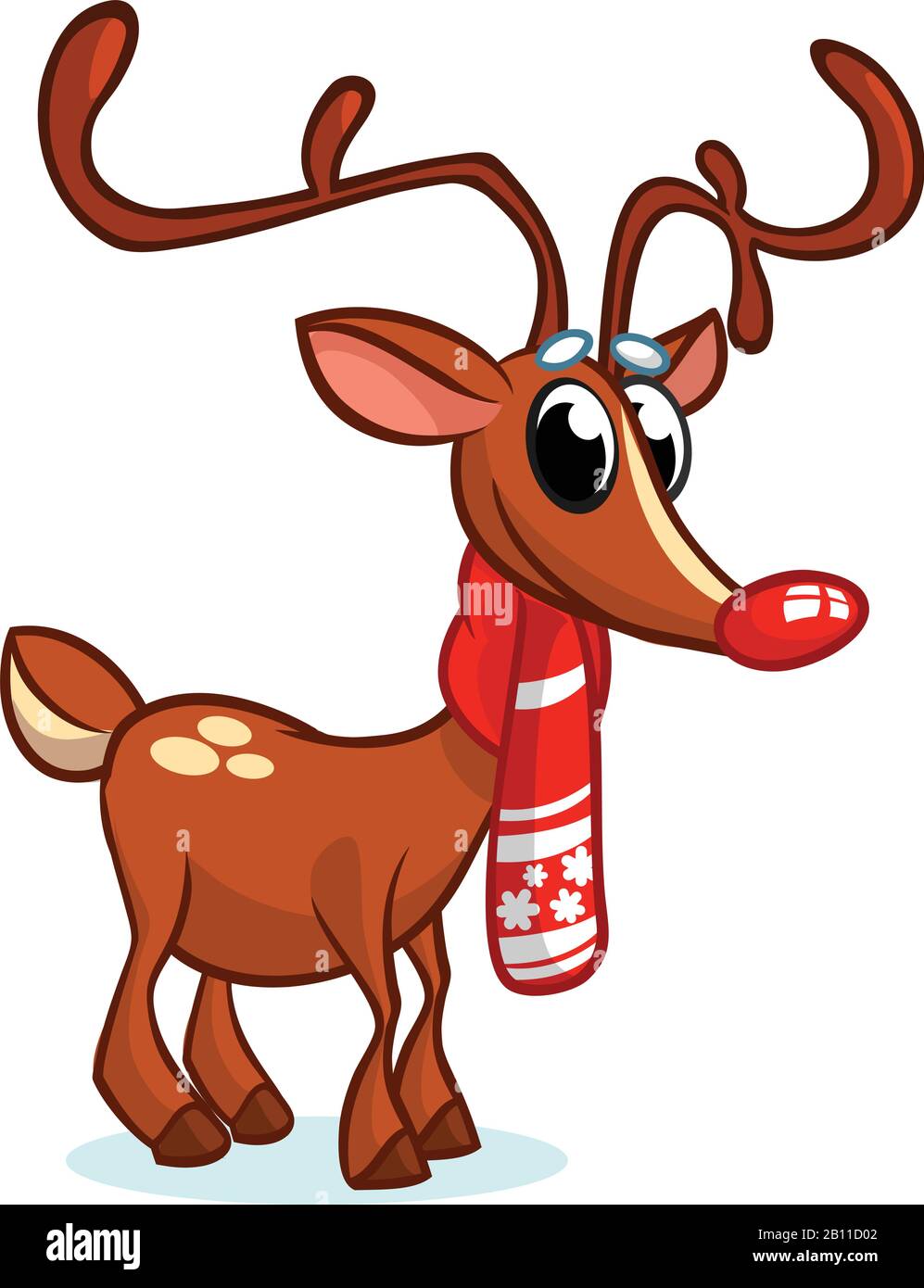 Happy cartoon Christmas red nose reindeer rudolph. Vector illustration of Christmas character Stock Vector Image & Art - Alamy Happy cartoon Christmas red nose reindeer rudolph. Vector illustration of Christmas character Stock Vector Image & Art - Alamy