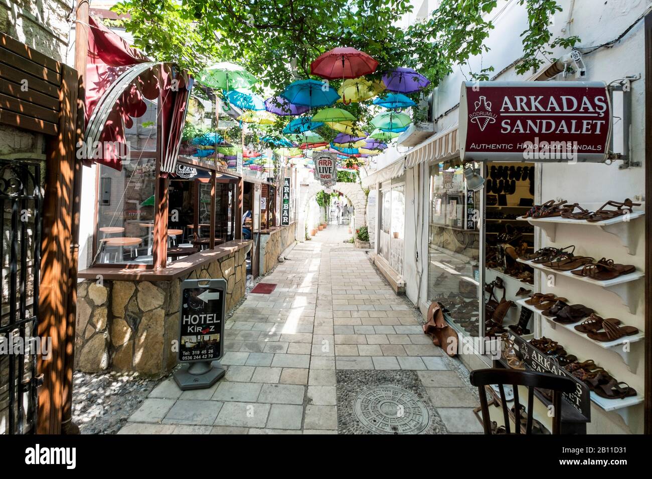 Small alley in Bodrum, Mugla province, Aegean, Turkey Stock Photo - Alamy