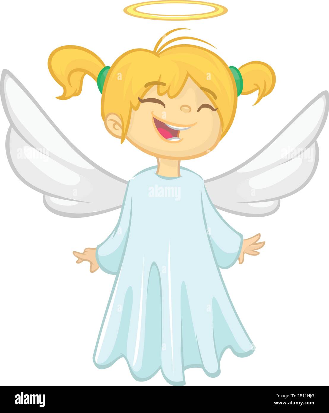 Cute Christmas girl angel character. Vector illustration isolated Stock ...
