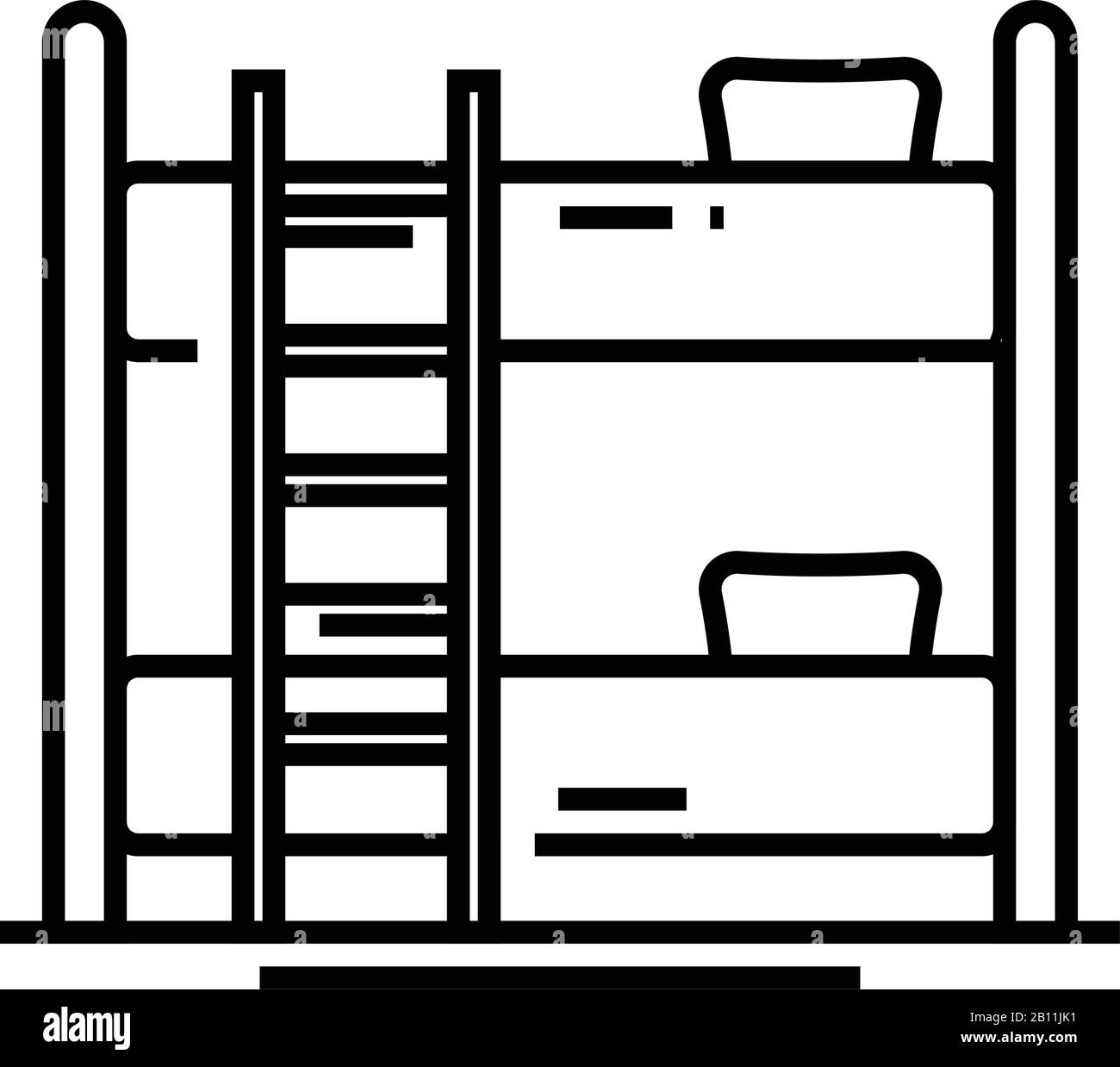 Side view flat illustration of bunk bed with stairs  CanStock