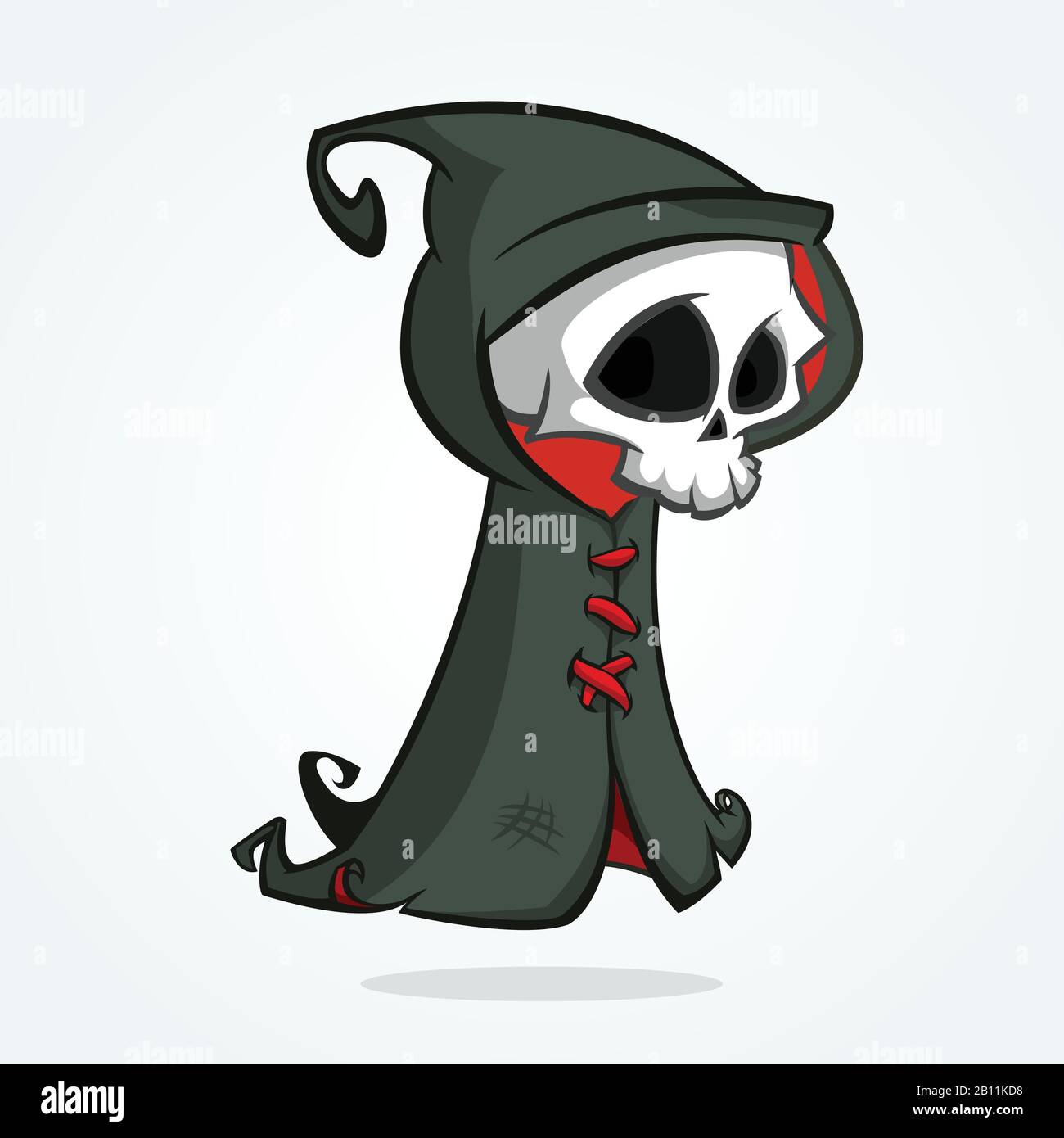 Cute Cartoon Grim Reaper Isolated On White Cute Halloween Cute Cartoon Grim Reaper Isolated On White Cute Halloween