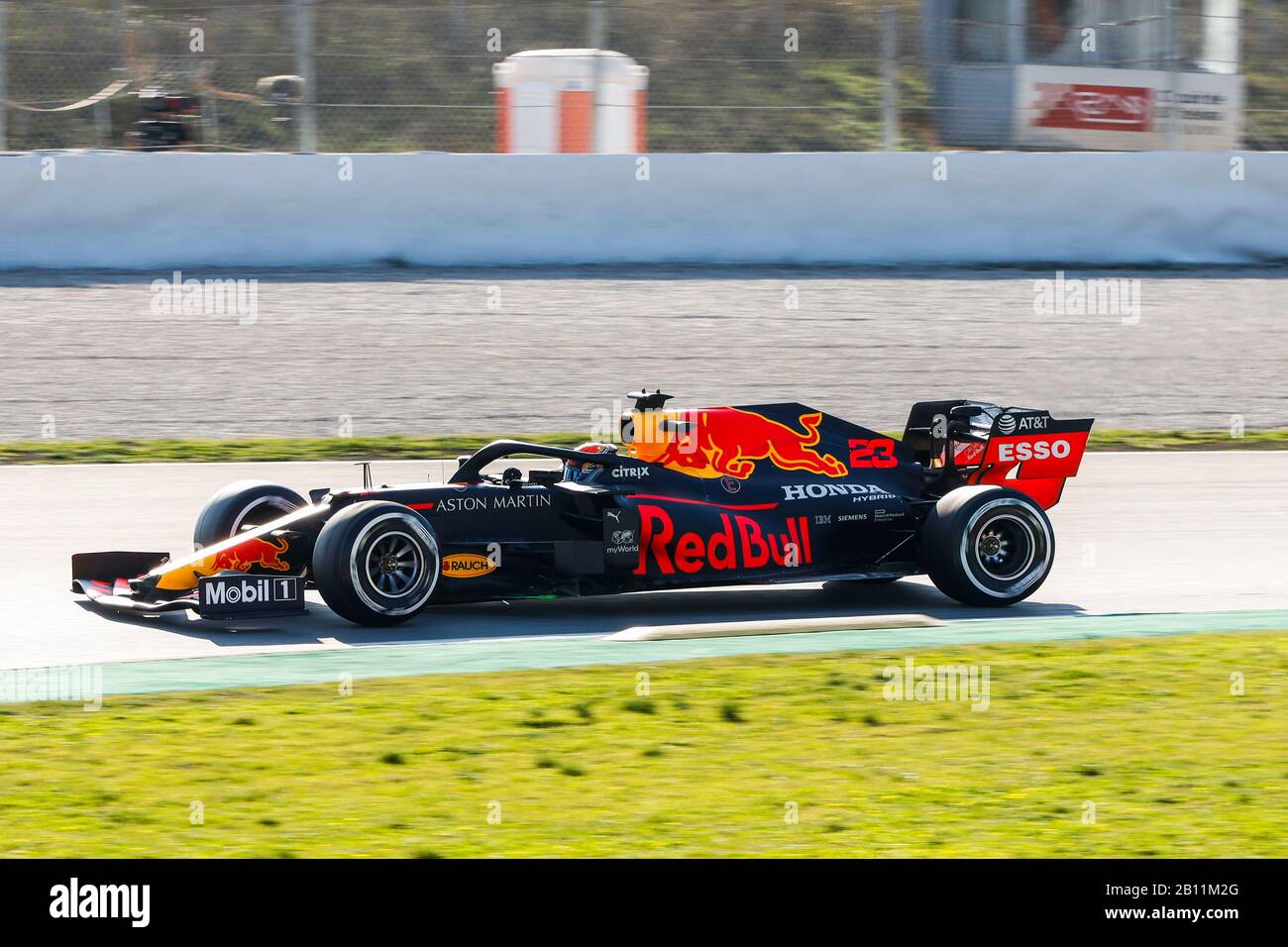 Alexander Albon driving for Red Bull team at F1 Winter Testing at Monmelo circuit, Barcelona, Spain on 21.2.20 Stock Photo