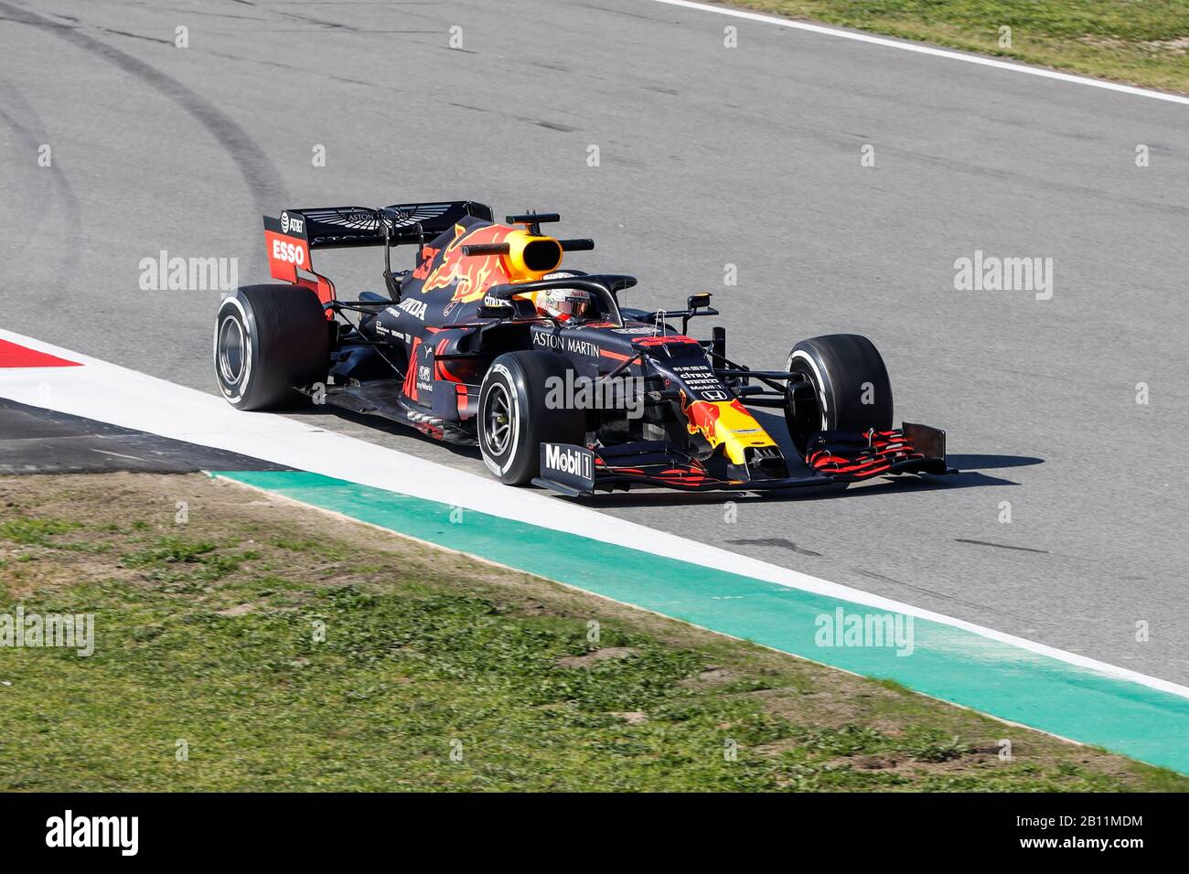 Max Verstappen driving for Red Bull team at F1 Winter Testing at Montmelo circuit, Barcelona, Spain on 21.2.20 Stock Photo