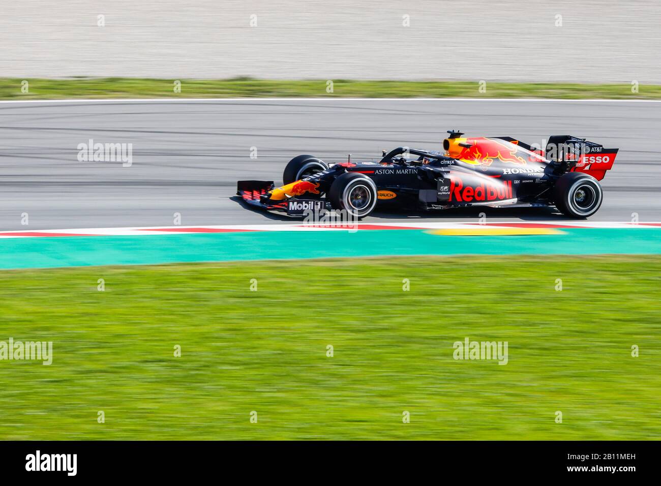 Max Verstappen driving for Red Bull team at F1 Winter Testing at Montmelo circuit, Barcelona, Spain on 21.2.20 Stock Photo